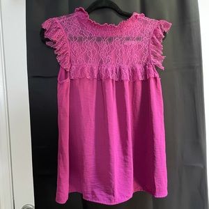 Ruffled cap sleeve blouse